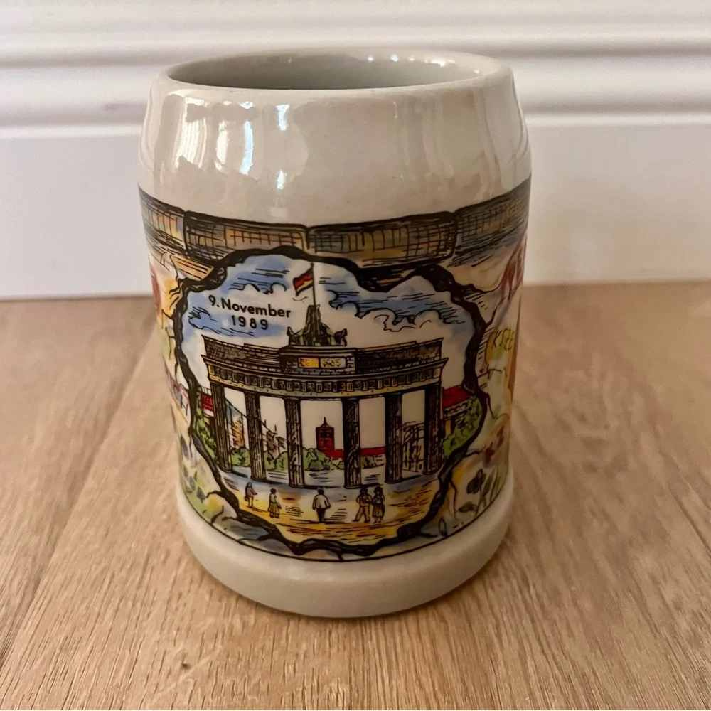 Porzellanmanufaktur Neuses Kronach Schedel German Map Porcelain Beer Stein‎ Mug